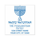 Hanukkah Chanukah Lit Menorah #3 Name Anschrift Permastempel (Design)