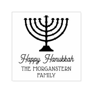 Hanukkah Chanukah Menora Familienname Permastempel