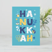 HANUKKAH Chanukah Menorah Dreidel Greeting Card (Stehend Vorderseite)