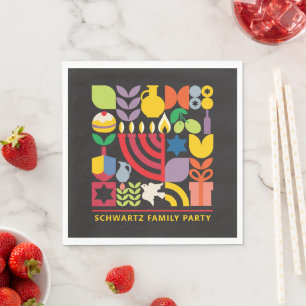 Hanukkah Chanukah Menorah Dreidel Jüdische Symbole Serviette
