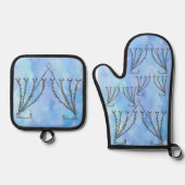 Hanukkah Chanukah Menorah Ofenhandschuh & Topflappen-Set (Vorderseite)