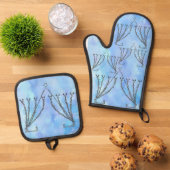 Hanukkah Chanukah Menorah Ofenhandschuh & Topflappen-Set (Oben Unten)