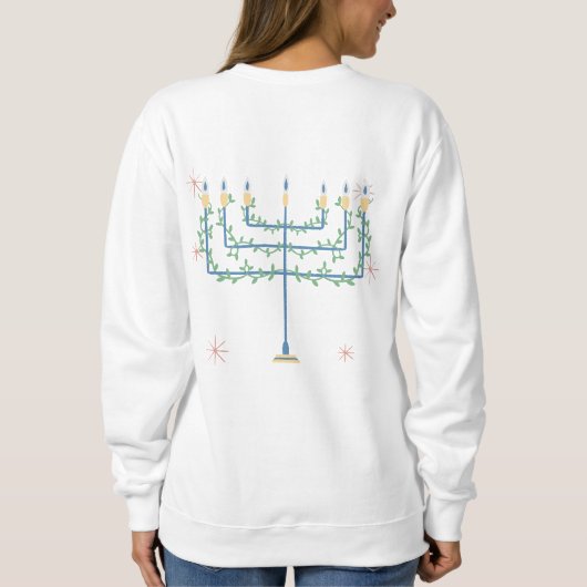 hanukkah (chanukah) menorah sweatshirt (Rückseite)