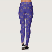 Hanukkah Chanukah Star von David Menorah Gold Blue Leggings (Rückseite)