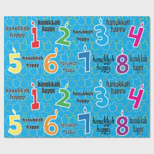 Hanukkah/Chanukah Wrapping Paper "Hanukkah Happy" Geschenkpapier (Flach)