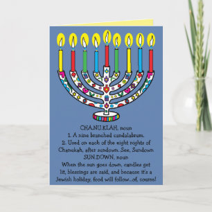 Hanukkah Chanukiah Funny Menorah Feiertagskarte