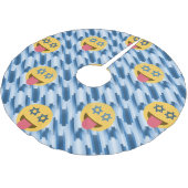 hanukkah chanukkah emoji Weihnachtsbaum xmas Polyester Weihnachtsbaumdecke (Schrägansicht)