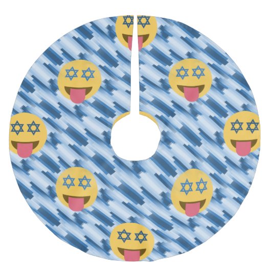 hanukkah chanukkah emoji Weihnachtsbaum xmas Polyester Weihnachtsbaumdecke (Vorderseite)