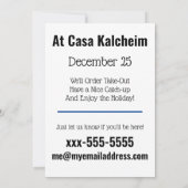 Hanukkah-Chinesisch-Einladung Einladung (Rückseite)