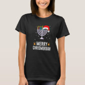Hanukkah Christmas  Merry Happy Chrismukkah Jewish T-Shirt (Vorderseite)