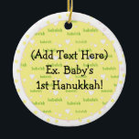 Hanukkah Circle Ornament<br><div class="desc">Hanukkah Circle Ornament. Personalisieren Sie Ihre Schriftart mit Stil, Farbe, Größe und Text.</div>