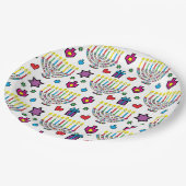 Hanukkah Colorful Menorahs Pappteller (Schrägansicht)