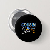 Hanukkah Cousin Crew Matching Family Christmas Paj Button (Vorne & Hinten)