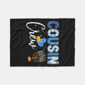 Hanukkah Cousin Crew Matching Family Christmas Paj Fleecedecke (Vorderseite (Horizontal))