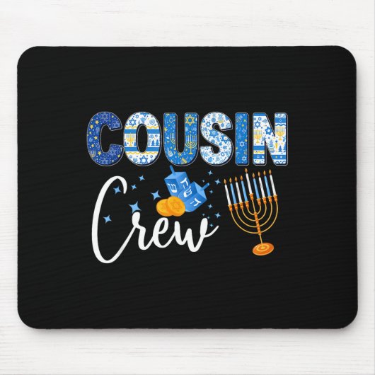 Hanukkah Cousin Crew Matching Family Christmas Paj Mousepad (Vorne)