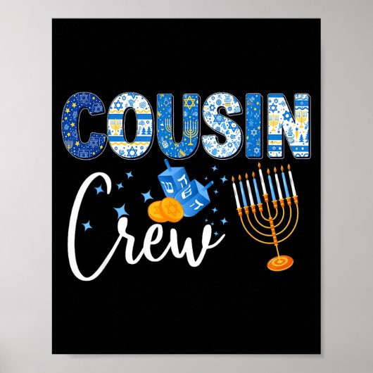 Hanukkah Cousin Crew Matching Family Christmas Paj Poster (Vorne)