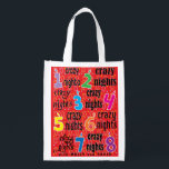 Hanukkah Crazy Nights Totentasche Wiederverwendbare Einkaufstasche<br><div class="desc">Hanukkah Crazy Nights, weiße 2-seitige Tasche. Alle Designelemente können bearbeitet werden. Alle bearbeitbaren Texte können gelöscht und durch eine eigene Nachricht ersetzt werden. Verwenden Sie Ihre Lieblingsfarbe, Schriftart und Stil. Happy Hanukkah/Chanukah! Stil: Wiederverwendbare Beutel Grün gehen und retten den Planeten mit unserer wiederverwendbaren Lebensmitteltasche! Diese Tasche ist aus einem leichten...</div>