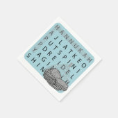 Hanukkah Crossword Puzzle Gelt Serviette (Ecke)