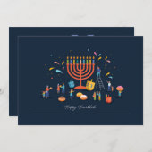 Hanukkah Custome Card Einladung (Vorne/Hinten)