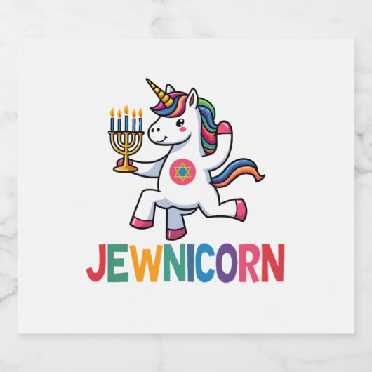 Hanukkah Dabbing Unicorn Jewnicorn Chanukah Jewish Schaumweinetikett (Einzelnes Label)