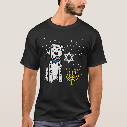 Hanukkah Dalmatiner Dog Chanukah Juden Männer Frau T-Shirt (Vorderseite)