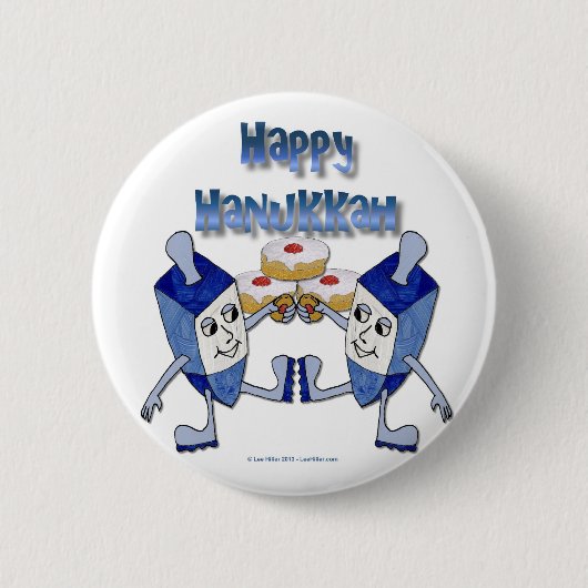 Hanukkah Dancing Dreidels und Jelly Doughnut Button (Vorderseite)