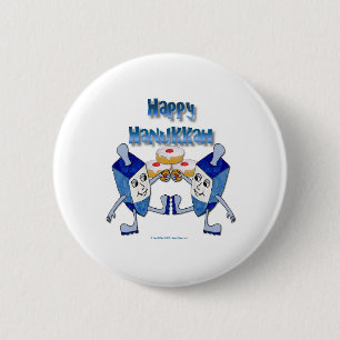 Hanukkah Dancing Dreidels und Jelly Doughnut Button