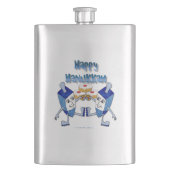 Hanukkah Dancing Dreidels und Jelly Doughnut Flachmann (Vorderseite)