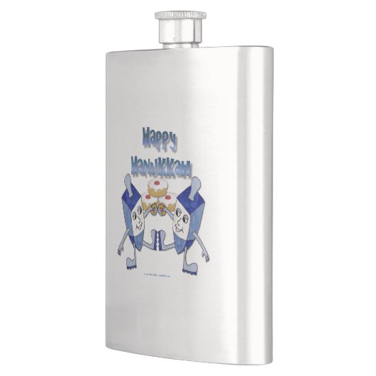 Hanukkah Dancing Dreidels und Jelly Doughnut Flachmann (Links)