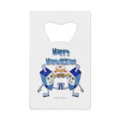 Hanukkah Dancing Dreidels und Jelly Doughnut Geldkarten Flaschenöffner (Vorderseite)