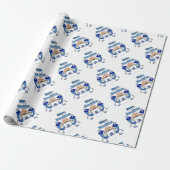 Hanukkah Dancing Dreidels und Jelly Doughnut Geschenkpapier (Ungerollt)