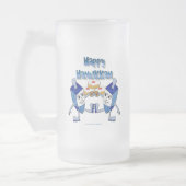 Hanukkah Dancing Dreidels und Jelly Doughnut Mattglas Bierglas (Links)
