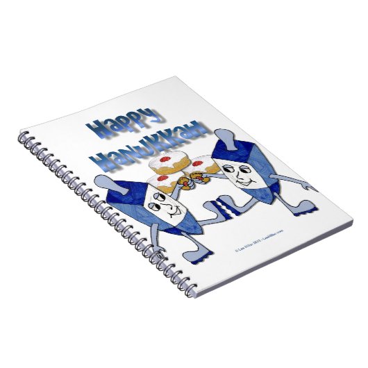 Hanukkah Dancing Dreidels und Jelly Doughnut Notizblock (Rechte Seite)