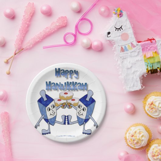 Hanukkah Dancing Dreidels und Jelly Doughnut Pappteller (Party)