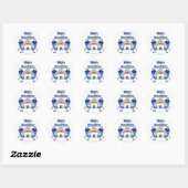 Hanukkah Dancing Dreidels und Jelly Doughnut Runder Aufkleber (Blatt)