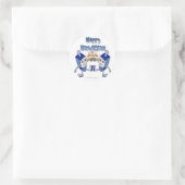 Hanukkah Dancing Dreidels und Jelly Doughnut Runder Aufkleber (Tasche)