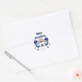 Hanukkah Dancing Dreidels und Jelly Doughnut Runder Aufkleber (Umschlag)