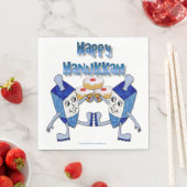 Hanukkah Dancing Dreidels und Jelly Doughnut Serviette (Beispiel)