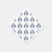 Hanukkah Dancing Dreidels und Jelly Doughnut Serviette (Ecke)