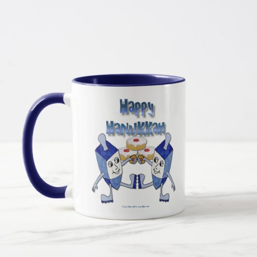 Hanukkah Dancing Dreidels und Jelly Doughnut Tasse (Links)