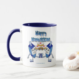 Hanukkah Dancing Dreidels und Jelly Doughnut Tasse