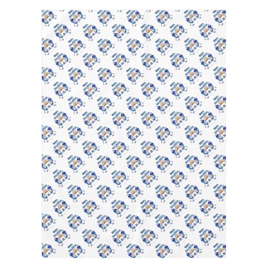 Hanukkah Dancing Dreidels und Jelly Doughnut Tischdecke (Vorderseite)