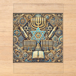 Hanukkah-Dankeskarten-Jüdische Menora-Feiertag Acryleinladungen