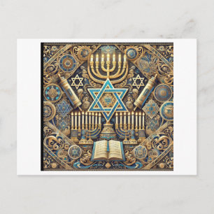 Hanukkah-Dankeskarten-Jüdische Menora-Feiertag Postkarte