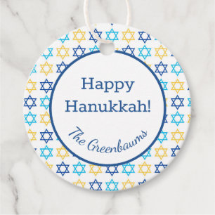 Hanukkah Davidstern Klassischer Rund Sticker Geschenkanhänger