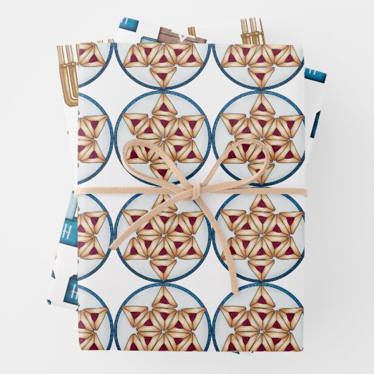 Hanukkah-Design Geschenkpapier Set (Beispiel)