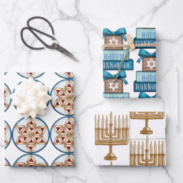 Hanukkah-Design Geschenkpapier Set