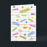 Hanukkah Design Party Grußkarte Feiertagskarte<br><div class="desc">"Hanukkah Design Party" Grußkarte mit Umschlag. Personalisieren Sie, indem Sie Text auf der Innenseite der Grußkarte löschen und durch Ihren eigenen Text ersetzen. Auch "Chag Sameach" auf der Vorderseite der Karte kann ausgetauscht werden. Wählen Sie Ihren bevorzugten Schriftart Stil, Farbe und Größe. Danke, dass ihr angehalten und vorbeigekommen seid! Viel...</div>