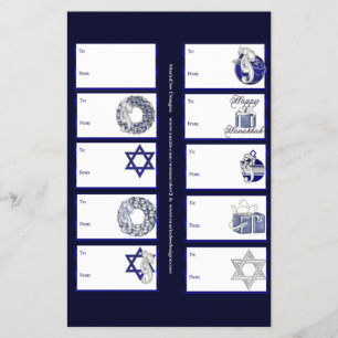 Hanukkah Designs 1 Geschenktasten auf einer Seite 