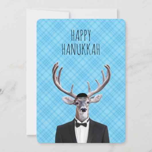 Hanukkah Dez mit Tux und Yarmulke Einladung (Vorderseite)